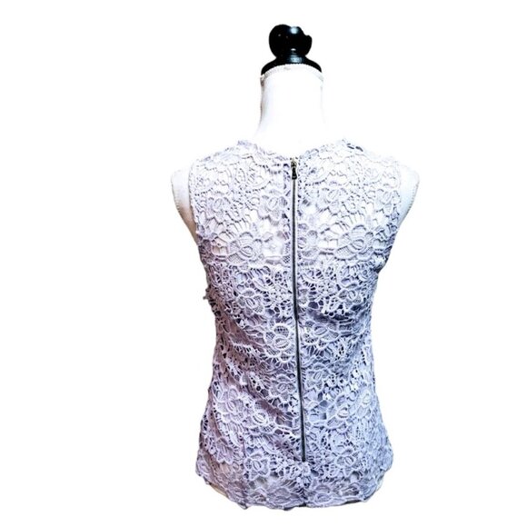 NANETTE LEPORE Top, Violet Purple Polyester Lace Floral Sleeveless Elegant, XS - Picture 4 of 12